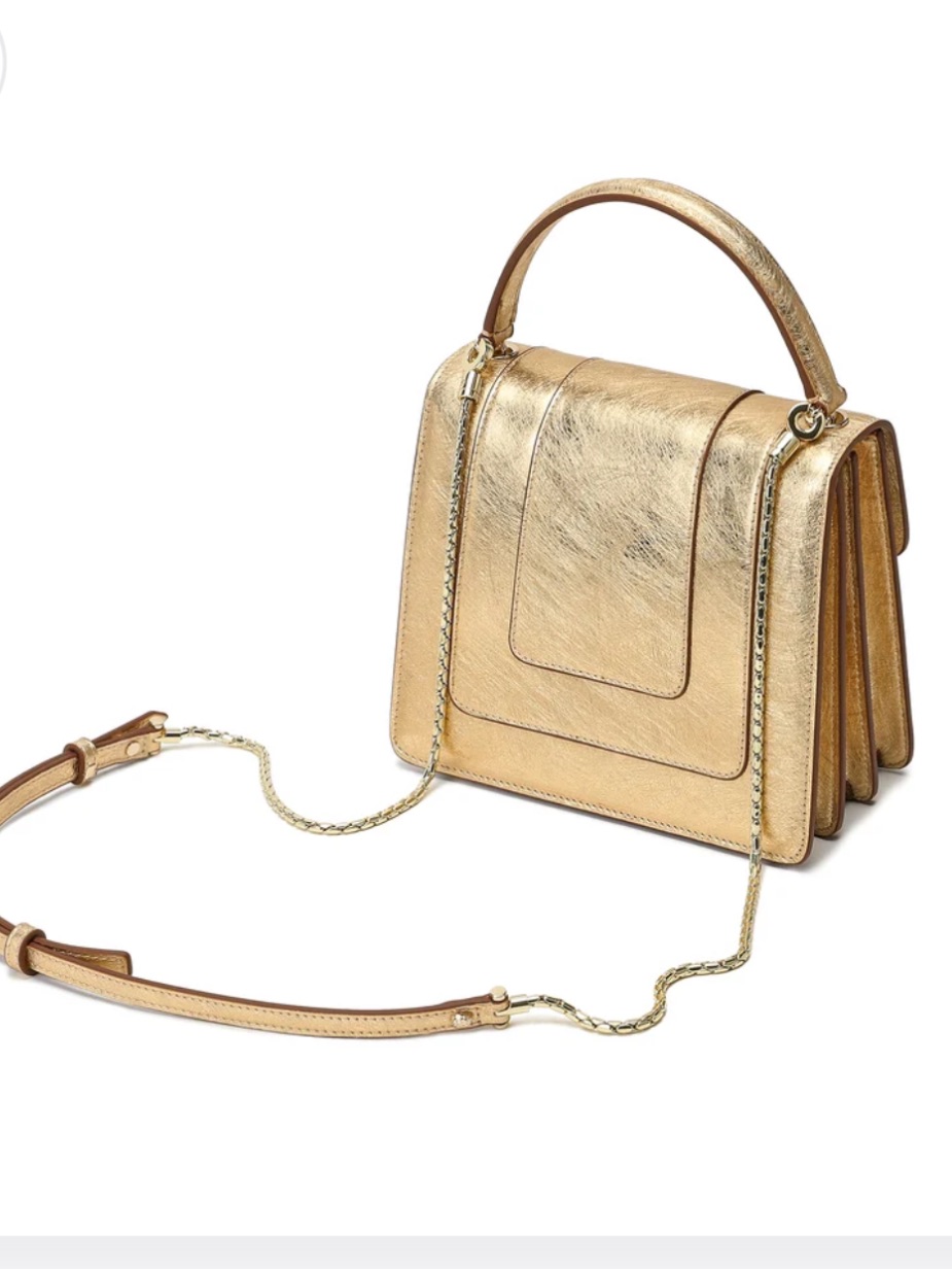Nwt Tiffany & Fred Paris Gold Serpent Saffiano Leather Satchel/Shoulder Bag — image 8 of 8